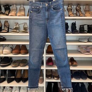 Rag & Bone Raw Hem High Rise Ankle skinny Jeans size 28 size 6